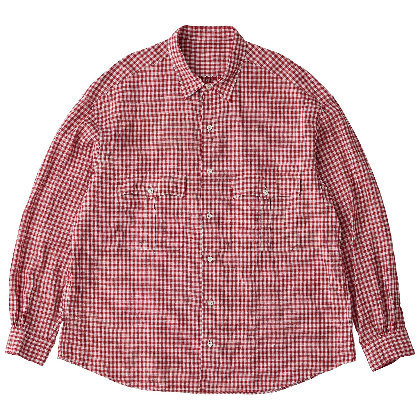 ROLL UP LINEN GINGHAM CHECK SHIRT