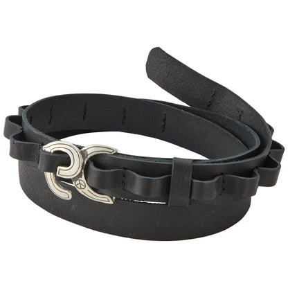 LEATHER SILVER BUCKLE BELT (PC)