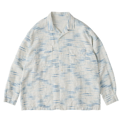 OLD FRANCE INDIGO PRINT LONG SHIRT