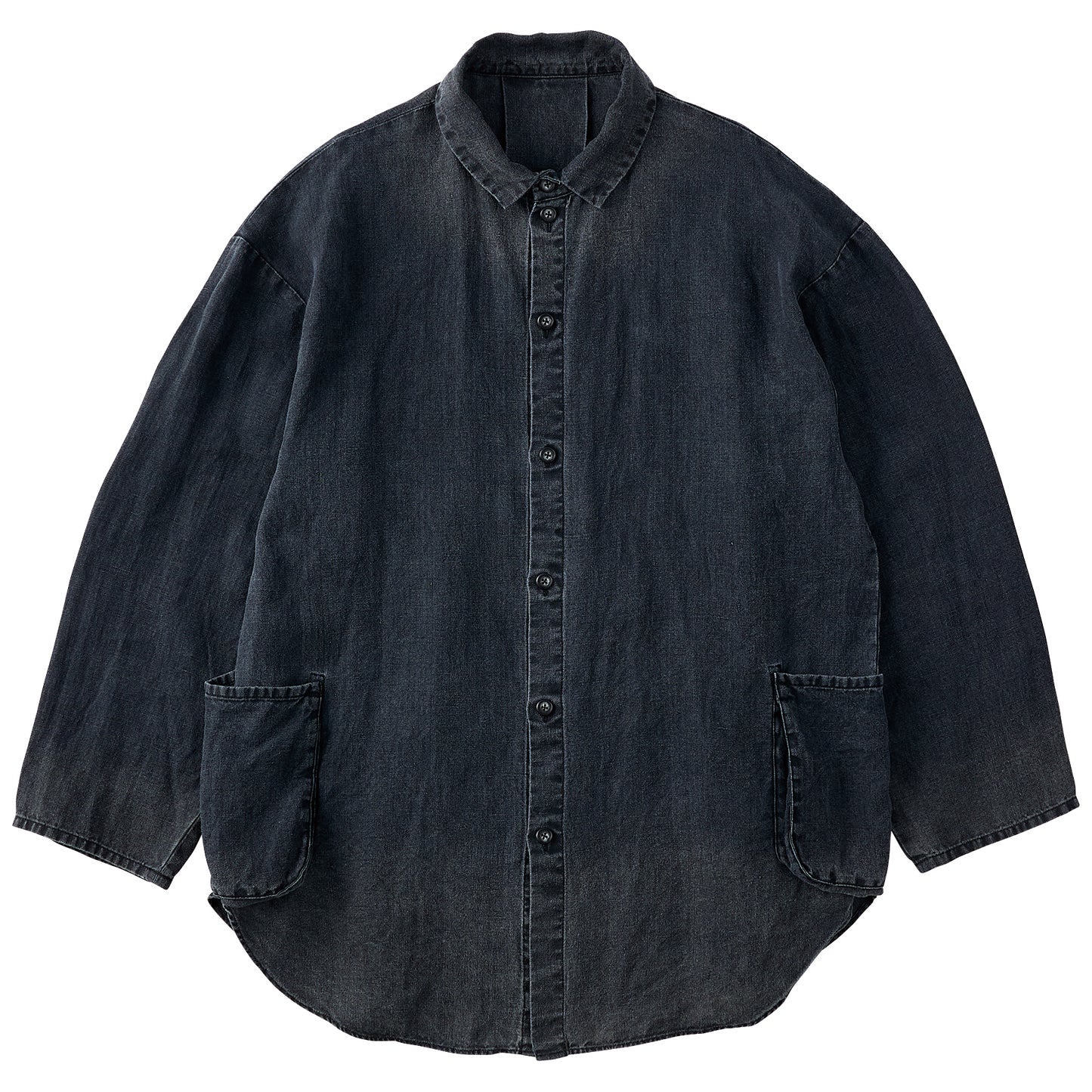 BLACK LINEN SHIRT JACKET