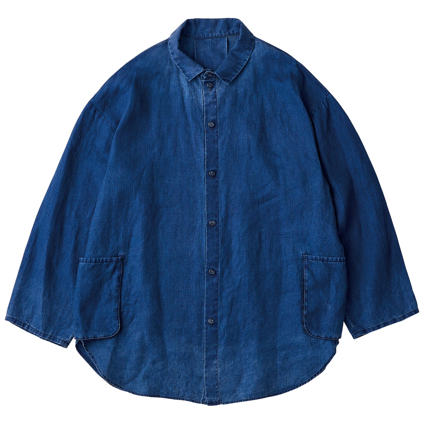 INDIGO LINEN SHIRT JACKET 2026