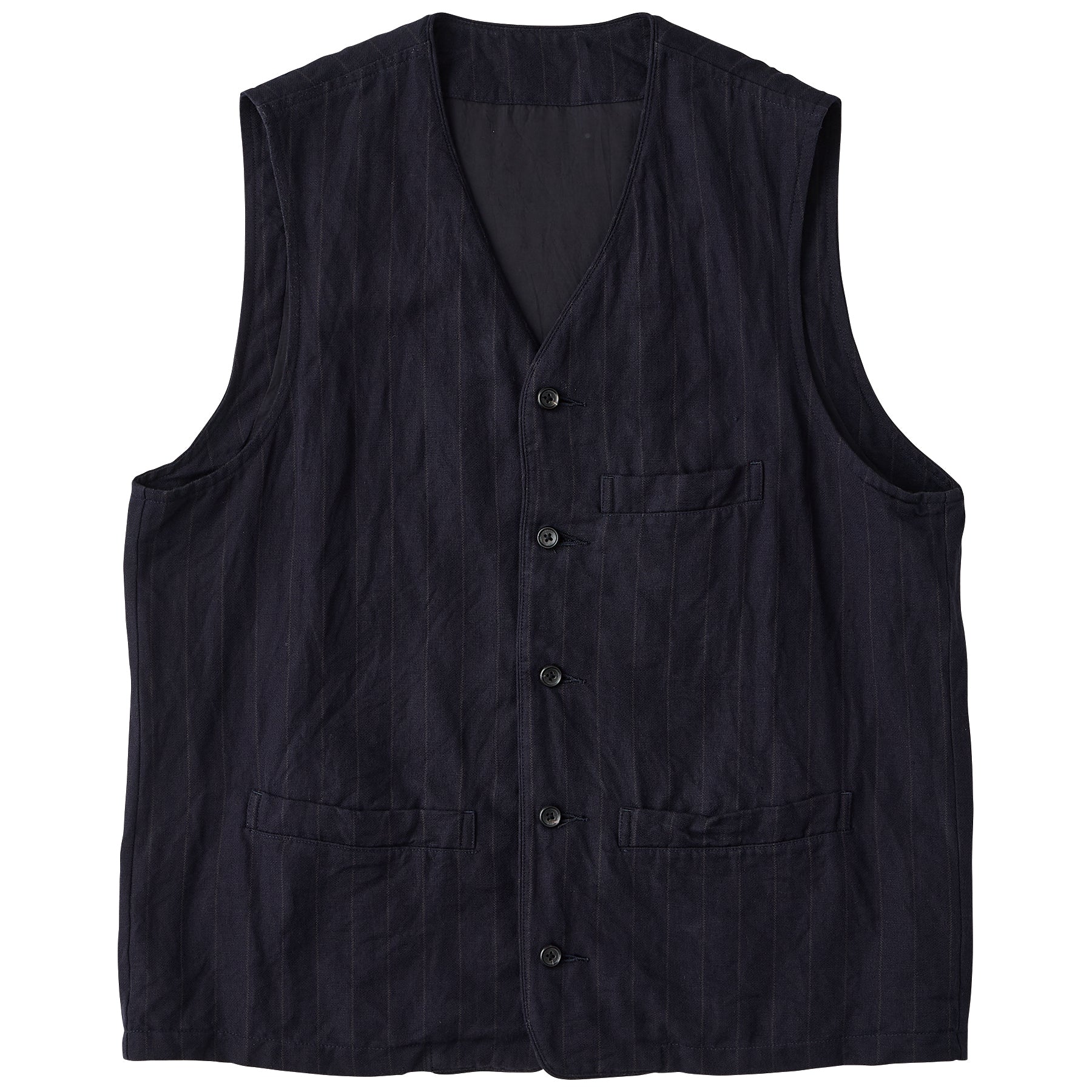 PIN STRIPE LINEN COTTON CLASSIC VEST WATCH CHAIN ITEM – CLASSIC