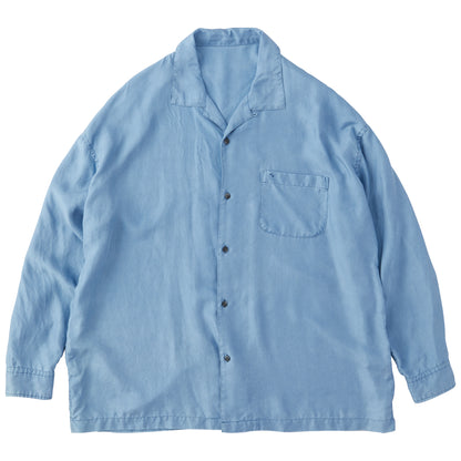 H/W INDIGO SILK LONG SHIRT