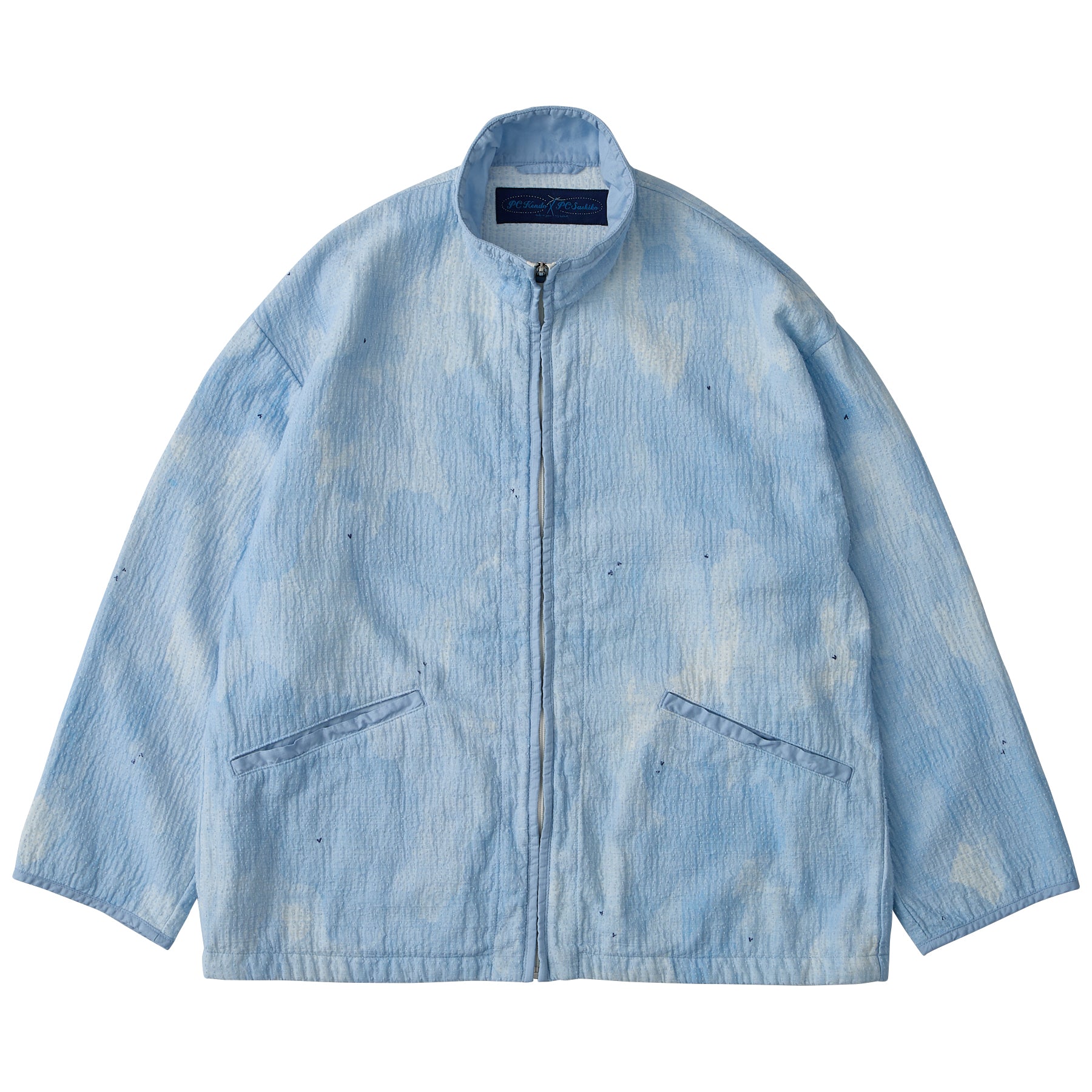 PAINTED SASHIKO WATERCOLOR ZIP UP JACKET – CLASSIC GENTLEMAN PAINTED SASHIKO WATERCOLOR ZIP UP JACKET – CLASSIC GENTLEMAN