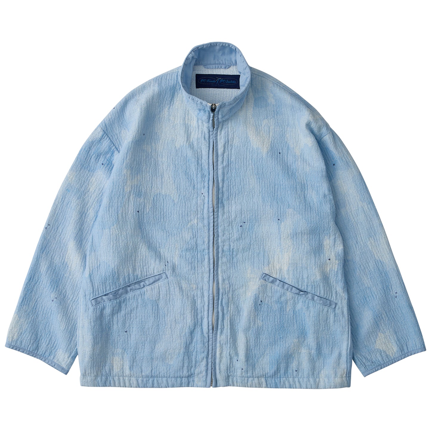 PAINTED SASHIKO WATERCOLOR ZIP UP JACKET