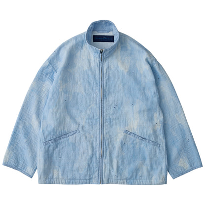 PAINTED SASHIKO WATERCOLOR ZIP UP JACKET