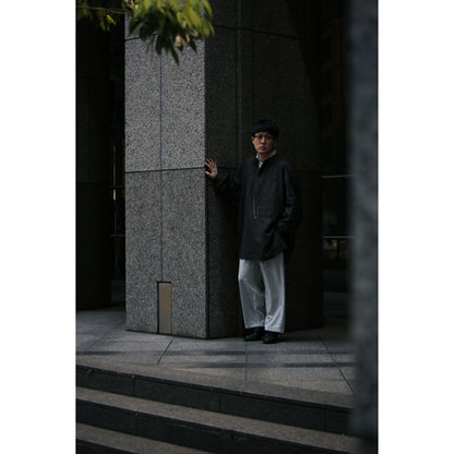"PC EXCLUSIVE" BRESSON STAND COLLAR LONG SMOCK SHIRT
