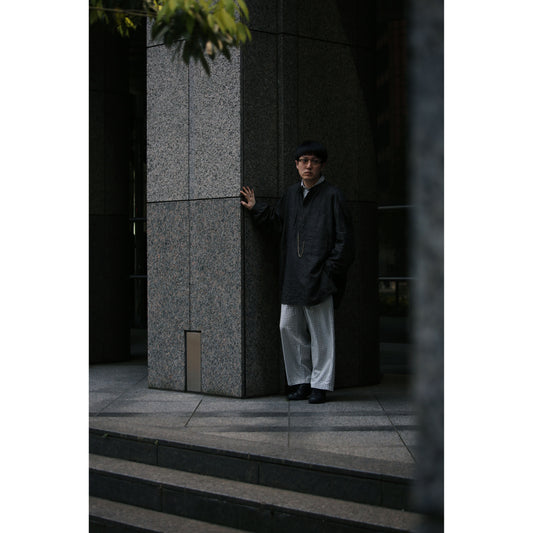 "PC EXCLUSIVE" BRESSON STAND COLLAR LONG SMOCK SHIRT